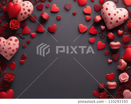 Valentine's Day background with hearts on dark background Valentine's Day background with hearts on dark background 110293193