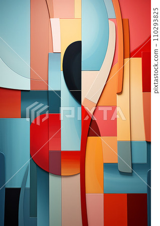 AI-generated content. Curves and Corners Abstract. AI generation 110293825