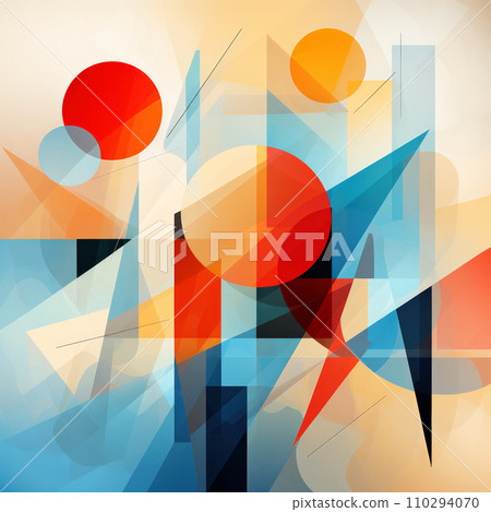AI-generated content. Abstract Geometric Composition. AI generation 110294070