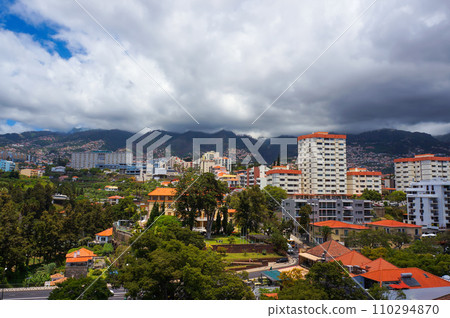 Panoramic View of Funchal, Madeira island, Portugal. Panoramic View of Funchal, Madeira island, Portugal. 110294870