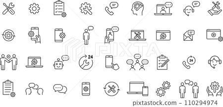 技術支援線描圖標集 技術支援線描圖標集 110294974