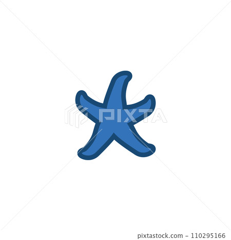 Cute blue starfish illustration 110295166