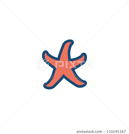 Cute red starfish illustration Cute red starfish illustration 110295167