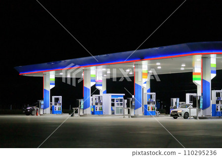 Petrol gas station at night Petrol gas station at night 110295236