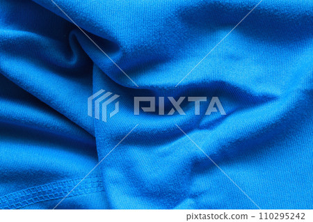 Blue football jersey clothing fabric texture sports wear background 110295242