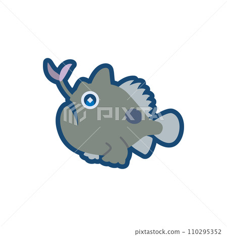 可愛的青蛙鮟鱇魚的插圖 110295352