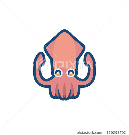 Illustration of cute Kensaki squid 110295702