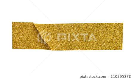 Gold glitter tape strip isolated on white background 110295878