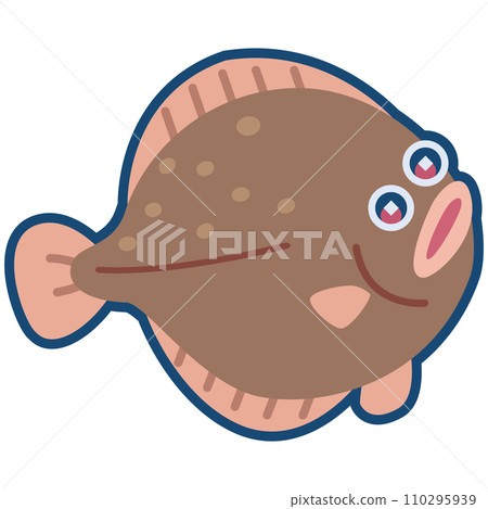可愛的大比目魚插畫 110295939