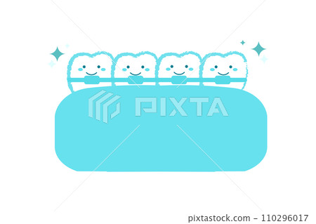 Cosmetic dentistry orthodontics Teeth character illustration blue Cosmetic dentistry orthodontics Teeth character illustration blue 110296017