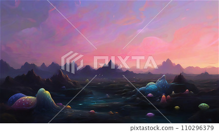 風景與來自另一個世界的生物 AI 影像 110296379