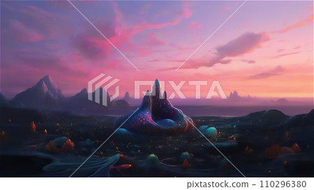 風景與來自另一個世界的生物 AI 影像 110296380