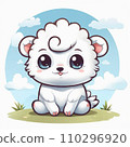 Illustration of a jumping sheep 110296920