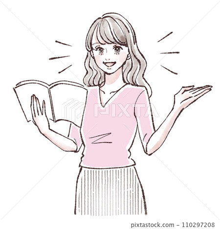 婦女和女孩插畫素材 110297208