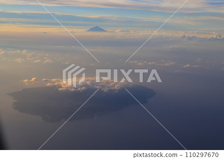 sunset sky seen from an airplane 110297670