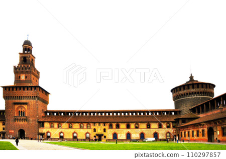 Italy, Milan, Sforzesco Castle, Filete tower and ramparts 110297857