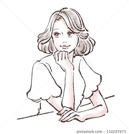 Illustration material of women and girls 110297873
