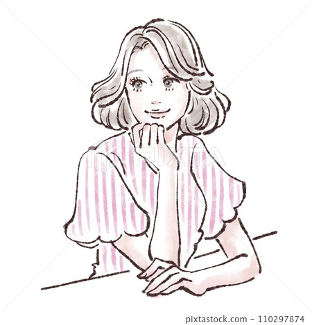 Illustration material of women and girls 110297874