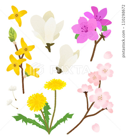 Illustration of flowers blooming in spring Illustration of flowers blooming in spring 110298672