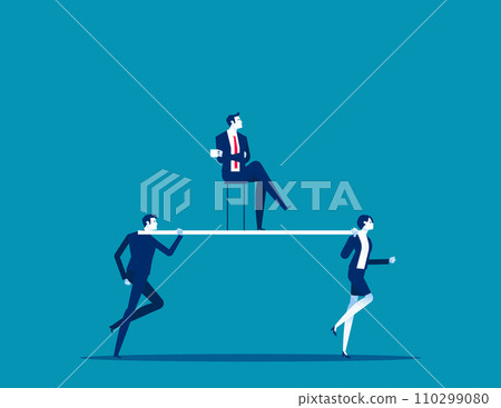 Business employee carrying the boss. Business vector illustration concept Business employee carrying the boss. Business vector illustration concept 110299080