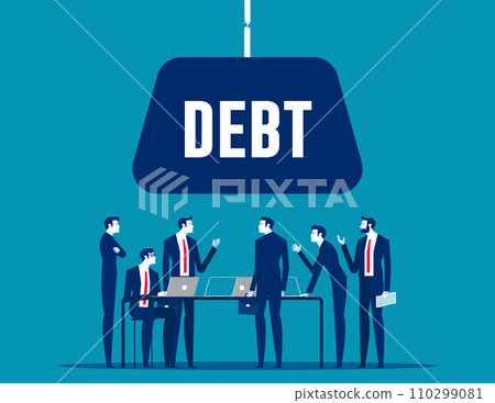 A company with a lot of debt. Business vector illustration concept 110299081