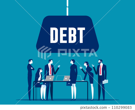 A company with a lot of debt. Business vector illustration concept A company with a lot of debt. Business vector illustration concept 110299083