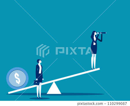 Person with power of money. Business finance vector illustration Person with power of money. Business finance vector illustration 110299087