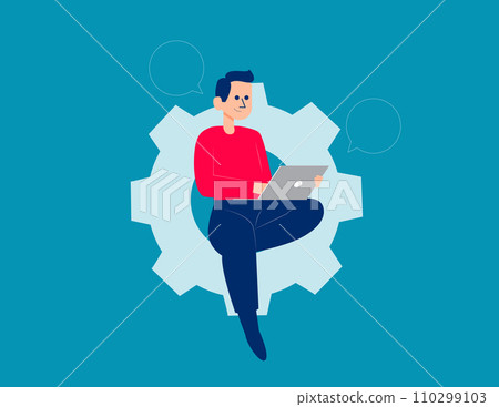 Person development and management. Business vector illustration concept Person development and management. Business vector illustration concept 110299103