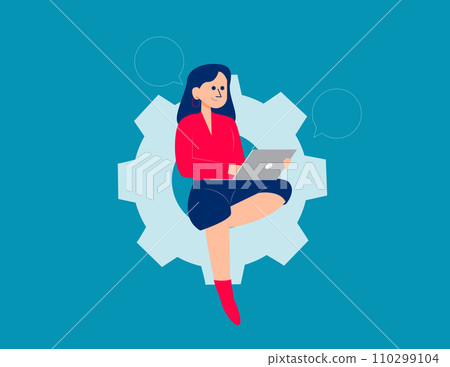 Person development and management. Business vector illustration concept Person development and management. Business vector illustration concept 110299104