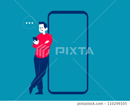 Person using phone. Business vector illustration concept 110299105