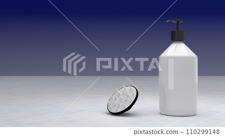 洗髮精和洗髮刷，3DCG 110299148