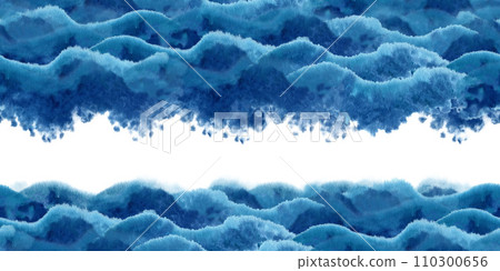 Watercolor blue seamless border for the image of the sea, waves, sky, clouds, background, abstract seascapes with texture. Illustrations isolated on a white background and created for design projects Watercolor blue seamless border for the image of the sea, waves, sky, clouds, background, abstract seascapes with texture. Illustrations isolated on a white background and created for design projects 110300656