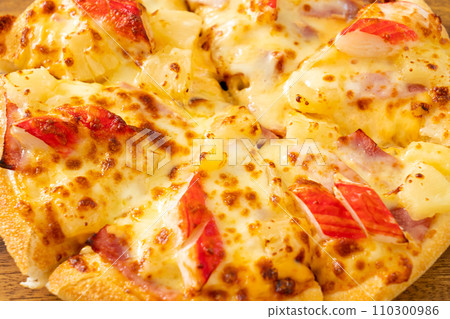 ham and crab stick pizza ham and crab stick pizza 110300986