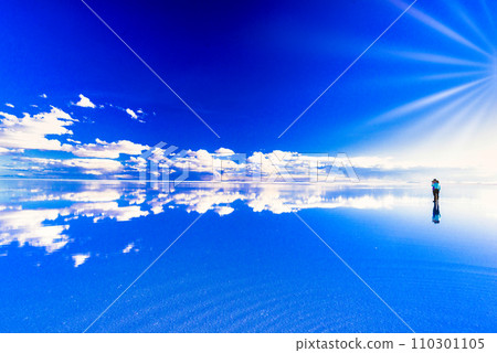 Synthesis of sunlight shining into Mirror Lake and Salar de Uyuni Synthesis of sunlight shining into Mirror Lake and Salar de Uyuni 110301105