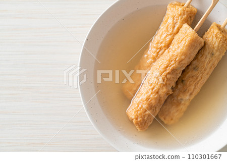 Odeng - Korean fish cake skewer in soup 110301667
