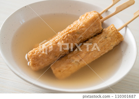 Odeng - Korean fish cake skewer in soup Odeng - Korean fish cake skewer in soup 110301687