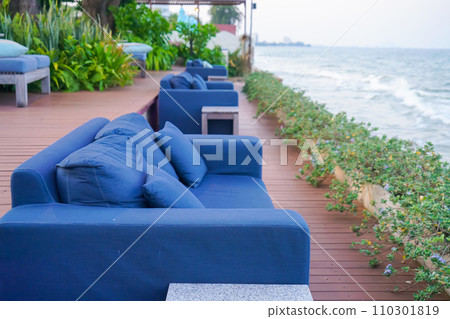 outdoor sofa with sea beach view 110301819