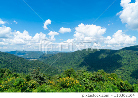 Khao Yai landscape mountain and blue sky viewpoint Khao Yai landscape mountain and blue sky viewpoint 110302104