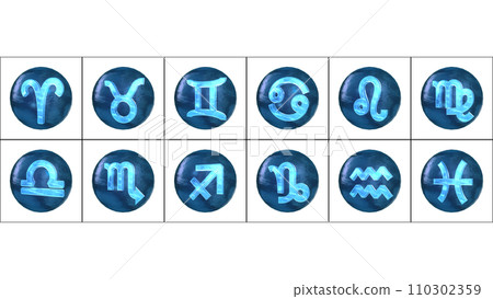 12 星座占星星座標記符號 3D 110302359