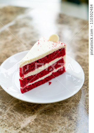 red velvet cake on plate 110302484