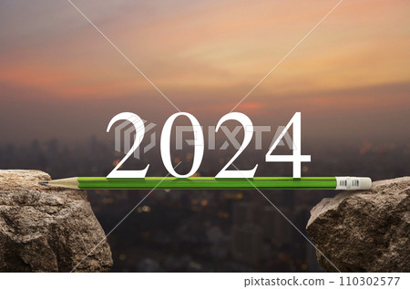 Business success, strategy and planning concept, Happy new year 2024 education cover 110302577