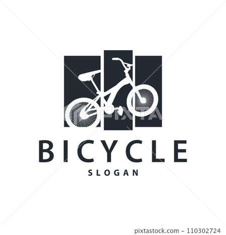 Bicycle logo design bicycle sport club simple vintage black silhouette template illustration 110302724