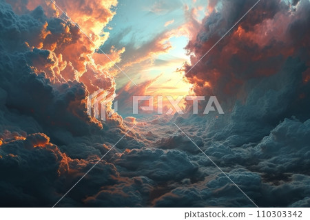 通往光明之門的道路 通往永恆和平的宏偉攀登 AI 圖像 110303342