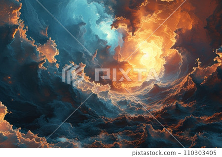 通往光明之門的道路 通往永恆和平的宏偉攀登 AI 圖像 64 110303405