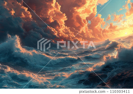 The path to the shining gates of heaven The grand ascent to eternal peace AI image 70 110303411