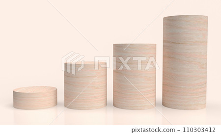 The wood bar chart for Business concept 3d rendering. 110303412