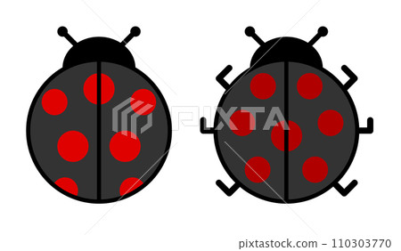 圓形可愛的瓢蟲(一種流行的昆蟲)的插圖 圓形可愛的瓢蟲(一種流行的昆蟲)的插圖 110303770