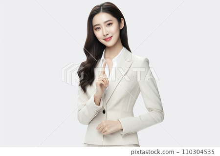 微笑的女人指著她的手指(上衣,NO1,套裝) 微笑的女人指著她的手指(上衣,NO1,套裝) 110304535