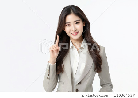 微笑的女人指著她的手指(上衣,NO1,套裝) 微笑的女人指著她的手指(上衣,NO1,套裝) 110304537
