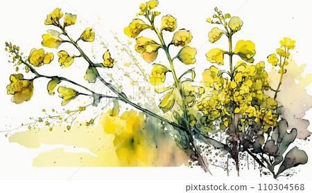 油菜花水彩畫(油菜花) 油菜花水彩畫(油菜花) 110304568